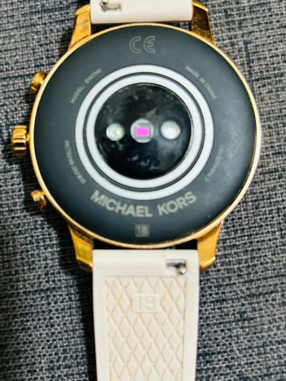 Michael Kors Gold-Tone Smartwatch with Pink Strap